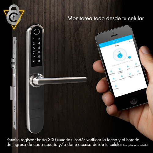 Imagen 7 de 10 de Cerradura Biometrica Smart H20 Bluetooth Huella Tarjeta Cod