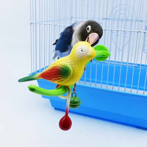 Pet Bird Toy Parrot Stand Rama Con Pájaro Interactivo Pet