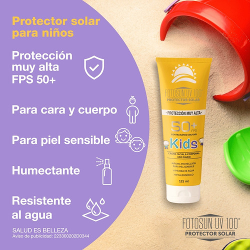 Protector Solar Daclaf Crema Niño Fps 50+ 125 Ml
