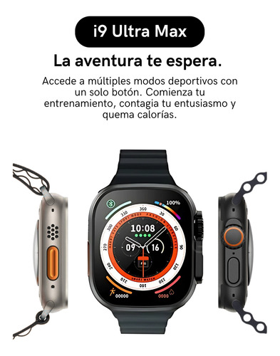Reloj Inteligente Smartwatch I9 Ultra Max Color Negro Negro Mesh Negro Negro