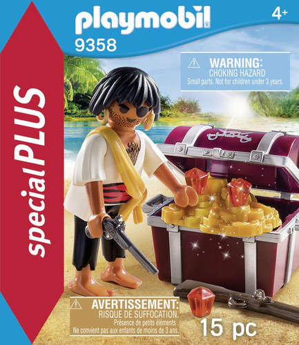 Pirata Con Cofre Del Tesoro - Playmobil Cantidad De Piezas 15
