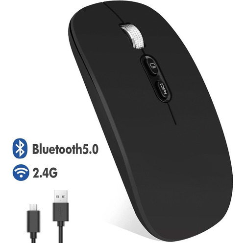 Imagen 1 de 7 de Ratón Inalámbrico Mouse Bluetooth Modo Dual Delgado 2,4ghz