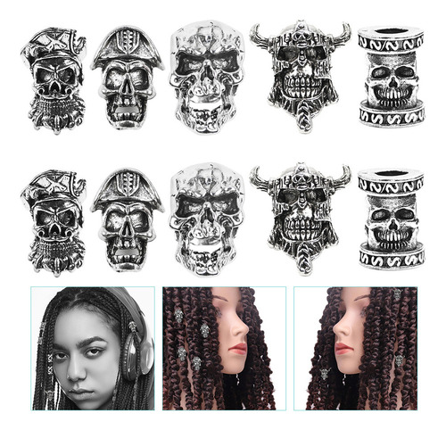 Dread Beads, Beard Beads, Dreadlocks, 10 Unidades