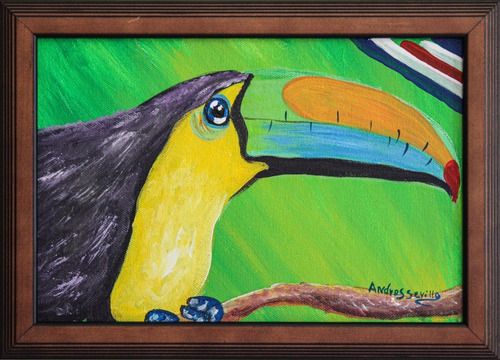  Pintura Original Tucán Pico Iris Ave Costa Rica 