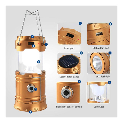 Linterna De Campamento Led De Censinda, Linterna Solar Y Y