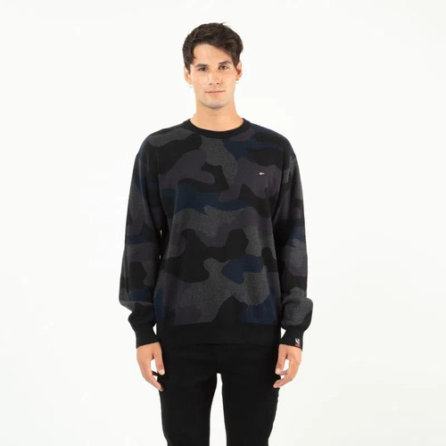 Sweater Jacquard Camo Oversize Ellus Azul Oscuro
