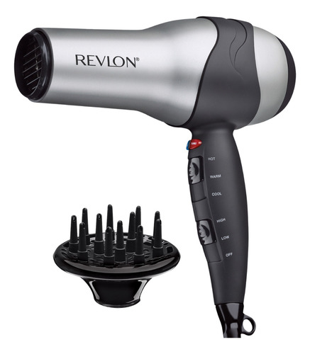 Secador Para Cabello Profesional Turbo Revlon Original 1875w Color Gris