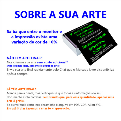 1000 Cartão De Visita Colorido F/v Couchê 300g Verniz F/v
