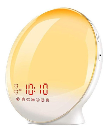 Imagen 1 de 8 de Reloj Despertador Inteligente Lámpara De Mesa Con Radio Fm