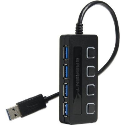 Sabrent 4 Puertos Usb 3.0 Hub Con Individuales Interruptores