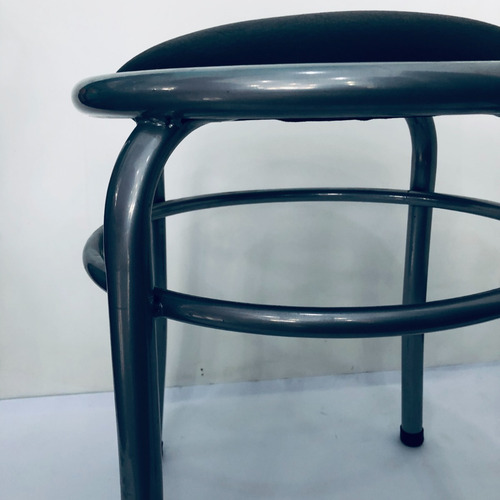 Imagen 2 de 7 de Banqueta Taburete Caño Pintado Tapizado Apilable Eco Cuero