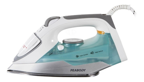Imagen 2 de 2 de Plancha a vapor Peabody PE-PV31 color blanco y turquesa 220V