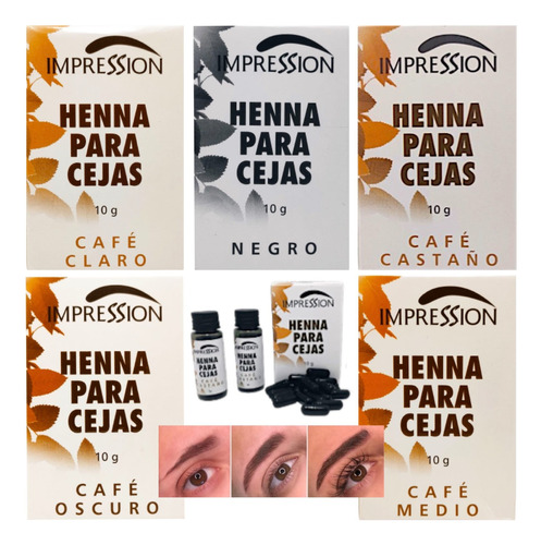 Kit Henna Cejas Hd Tipo Microblading Semipermanente Colores