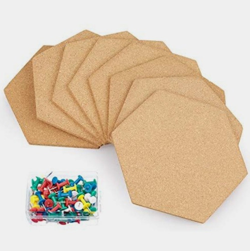 Set Corcho Hexágonos X6 20x20 4mm+ Chiches Colores X100 Un.