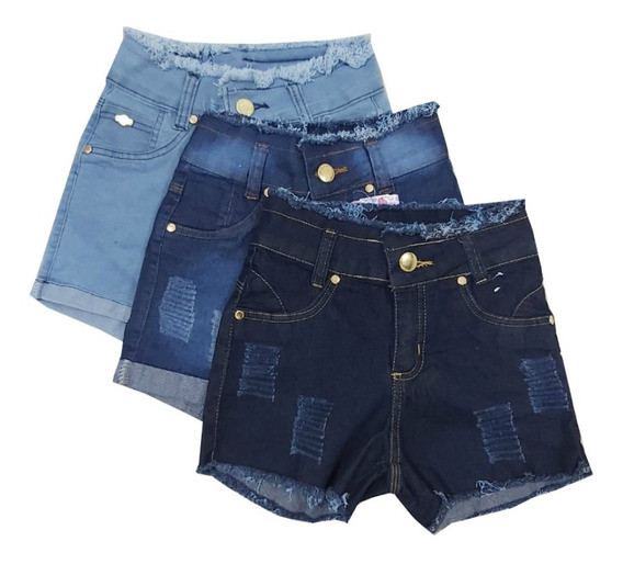 shorts jeans feminino juvenil