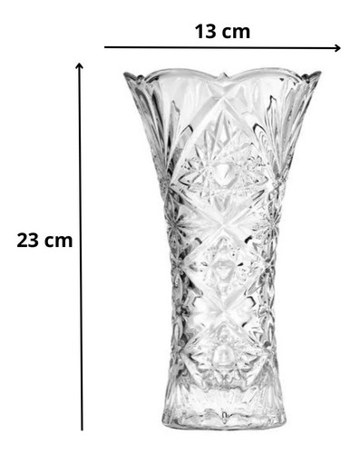 Vaso De Vidro Luxuoso Decoração Grande 23cm Flores Plantas