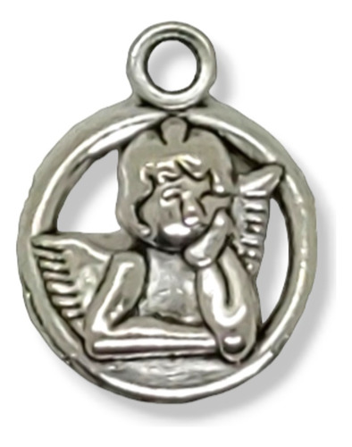 Dije Ángel Colgante 10u Metal Plateado Fundición Armar Bijou