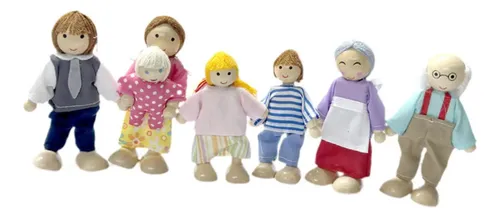 Mini Figuras Familiares De Casa De Muñecas, Accesorios De Casa De Munecas Familiar De Madera Familia De Casa De Munecas De Madera Construida Para Precision 