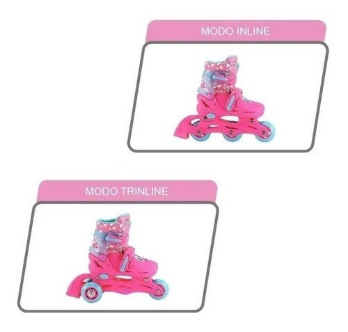 Imagem 9 de 9 de Patins 4 Rodas Roller Rosa Ajustavel 27/30 + Kit De Proteção