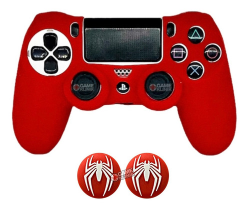 Funda Protector De Control Ps4 Spiderman + Gomas 04