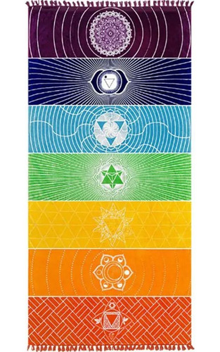 Manta De Poliester Colores De 7 Chakras Yoga 145cm X75cm 