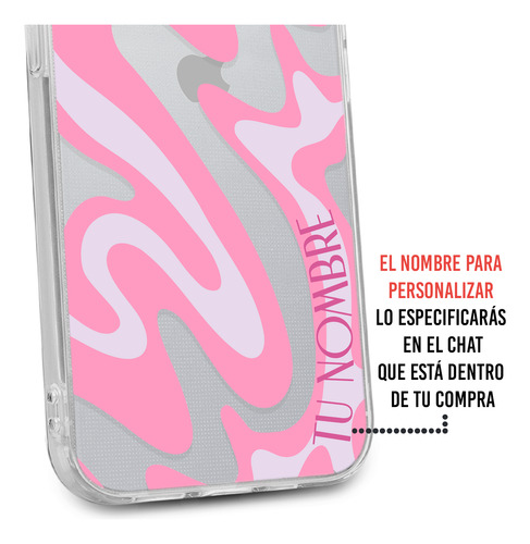 Funda Para iPhone Para Mujer Curvas Rosa Con Tu Nombre
