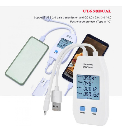 Uni-t Lcd Usb Tester Detector Digital Voltímetro Amperímetro