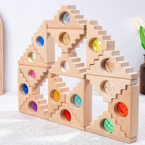 Juego De Bloques De Construcción De Arcoíris, Bloques De