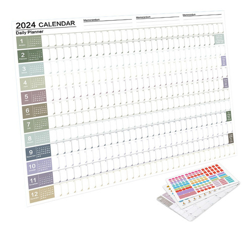 Calendario Para Colgar En La Pared Póster Anual 2024 Para