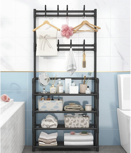 Perchero Closet Rack Ropero Zapatera 4 Niveles 60 Cm Ancho Color Blanco