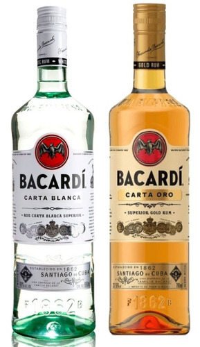 Ron Bacardi Carta Oro 980ml +  Carta Blanca 980ml