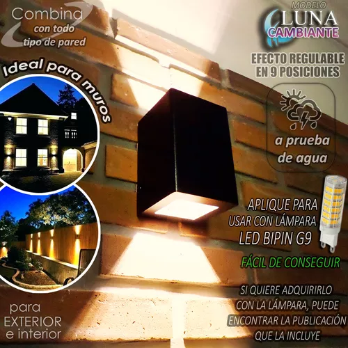 Aplique Pared Exterior Luz Bidireccional 9 Efectos Pack X3un