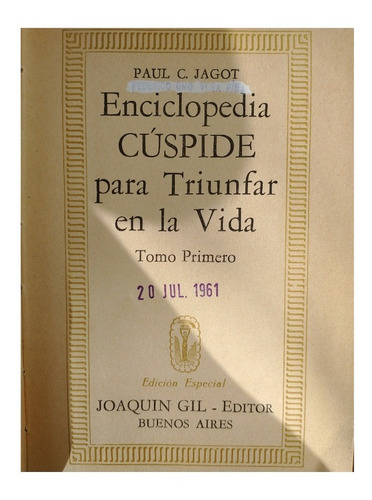 Enciclopedia Cuspide Para Triunfar En La Vida 1-2; P. Jagot (Usado)