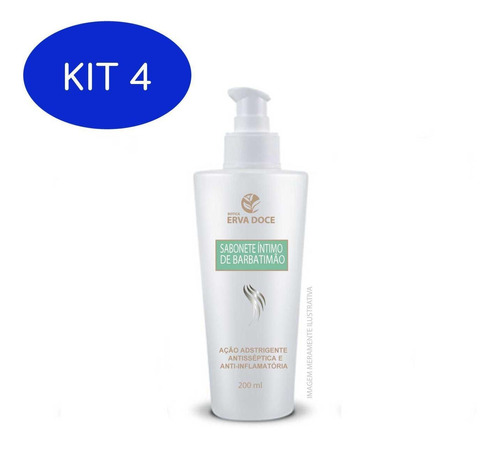 Kit 4 Sabonete Intimo De Barbatimao E Melaleuca 200ml