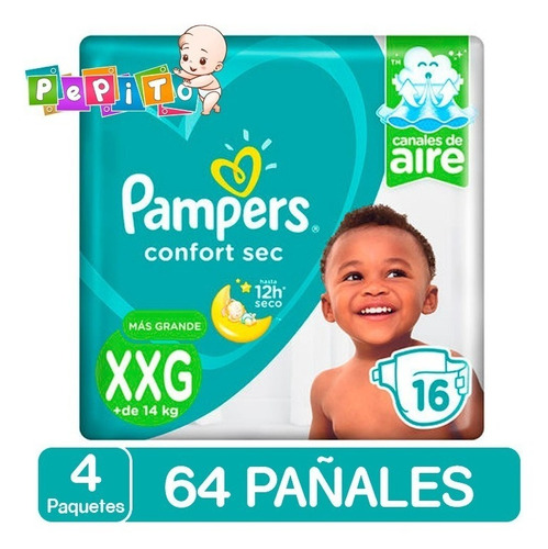 Pampers Confort Sec Pack X4 Elige El Tamaño