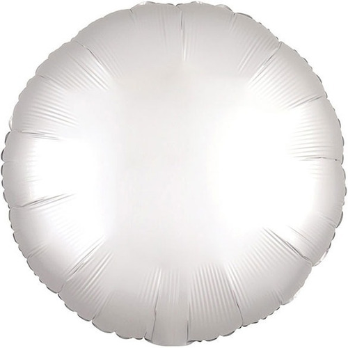 Globo Metalizado Mylar 18 Redondo  Blanco  X10 Un