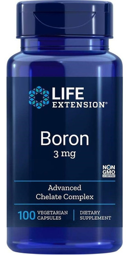 Life Extension  Boro 3 Mg Boron + Vit B2 3mg 100 Capsulas