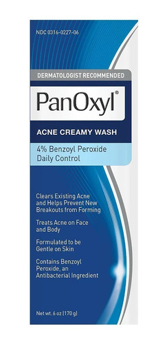 Panoxyl Acné Cremoso Wash, 4% Peróxido De Benzoilo  6 Oz.