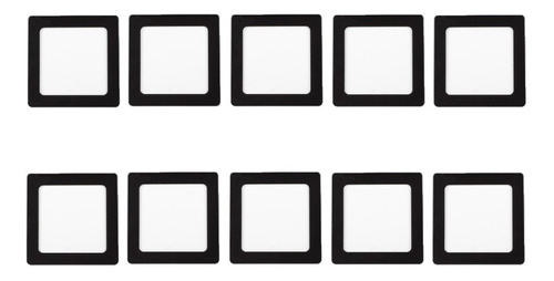 Lampara Sobreponer Led 6w Cuadrado Negro Luz Blanca 10 Pzs