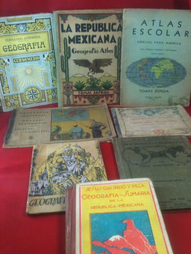 Libros Antiguos Primaria-geografía -1906 Y Otros (8 Piezas)