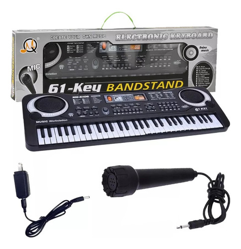 Teclado Musical Versátil, 61 Teclas Con Led