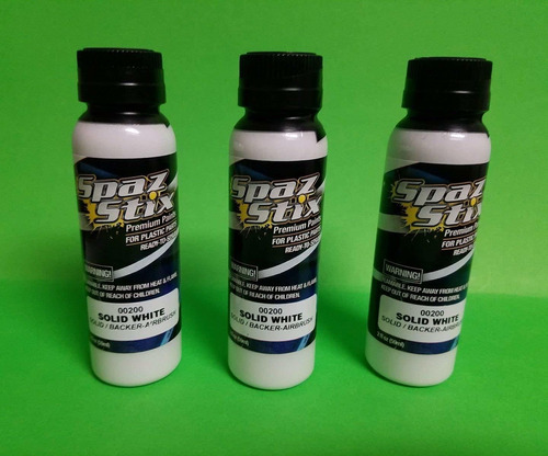 3 Spaz Stix Blanco Alto Brillo Backer Aerografo Pintura