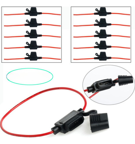 10pcs Calibre 12 Atc Fusible Soporte En Línea Awg Cable Para