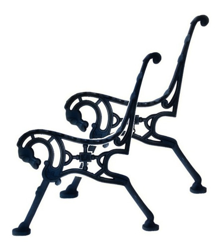 Imagem 1 de 3 de Par De Pé De Banco Cavalo De Ferro Fundido