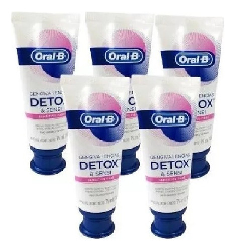Kit De 5 Pastas Dentales Sensi Care Encias Detox Oralb