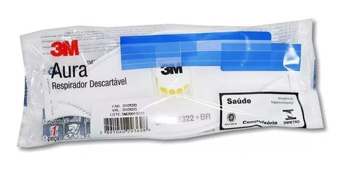 Imagem 2 de 3 de Mascara Respirador Pff2 Aura 3m 9322 N95 10 Unidades