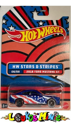 Hot Wheels 2018 Ford Mustang Gt Hw Stars & Stripes 06/08 Az