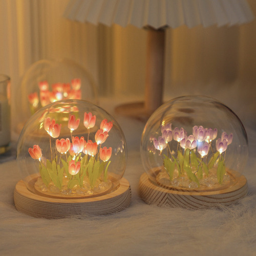 Decoración De Mesa Con Luz Nocturna De 16 Tulipanes.
