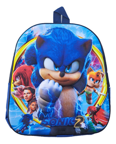 Mochila Escolar Jardín C/ Relieve Pikachu Sonic Frozen Dino