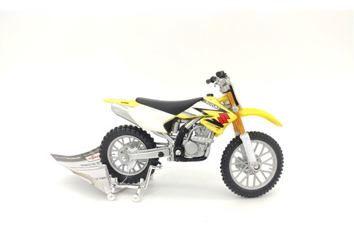 Colección de miniaturas de motocicletas 1:18 Cross Maisto, color hierro Suzuki RM-Z250, color amarillo